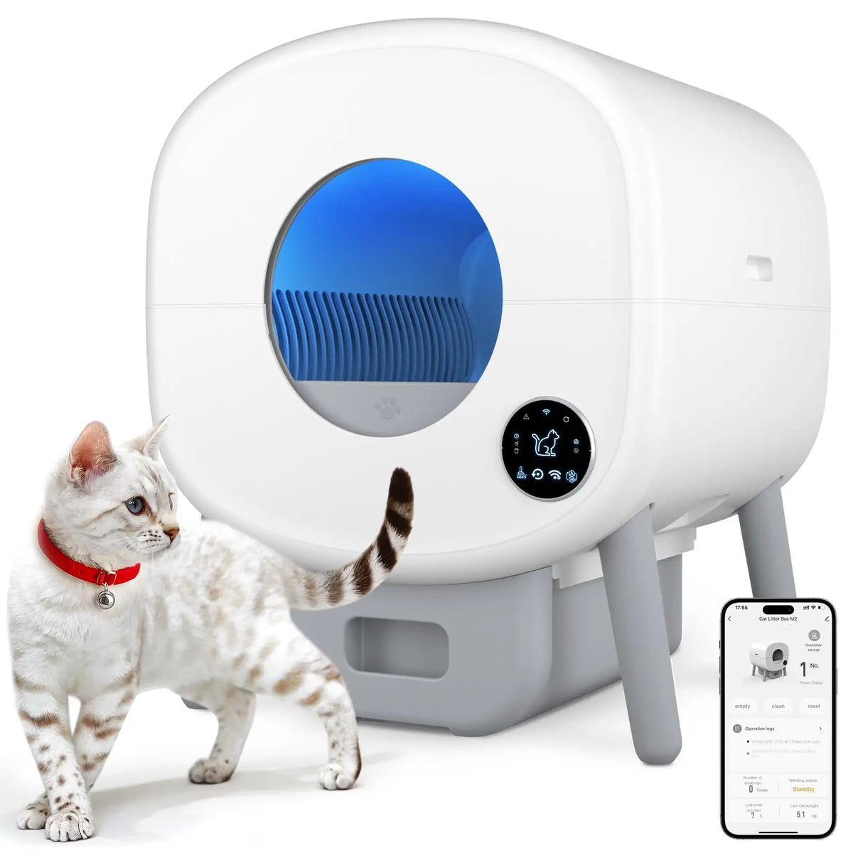 Automatisk kattlåda med appstyrning