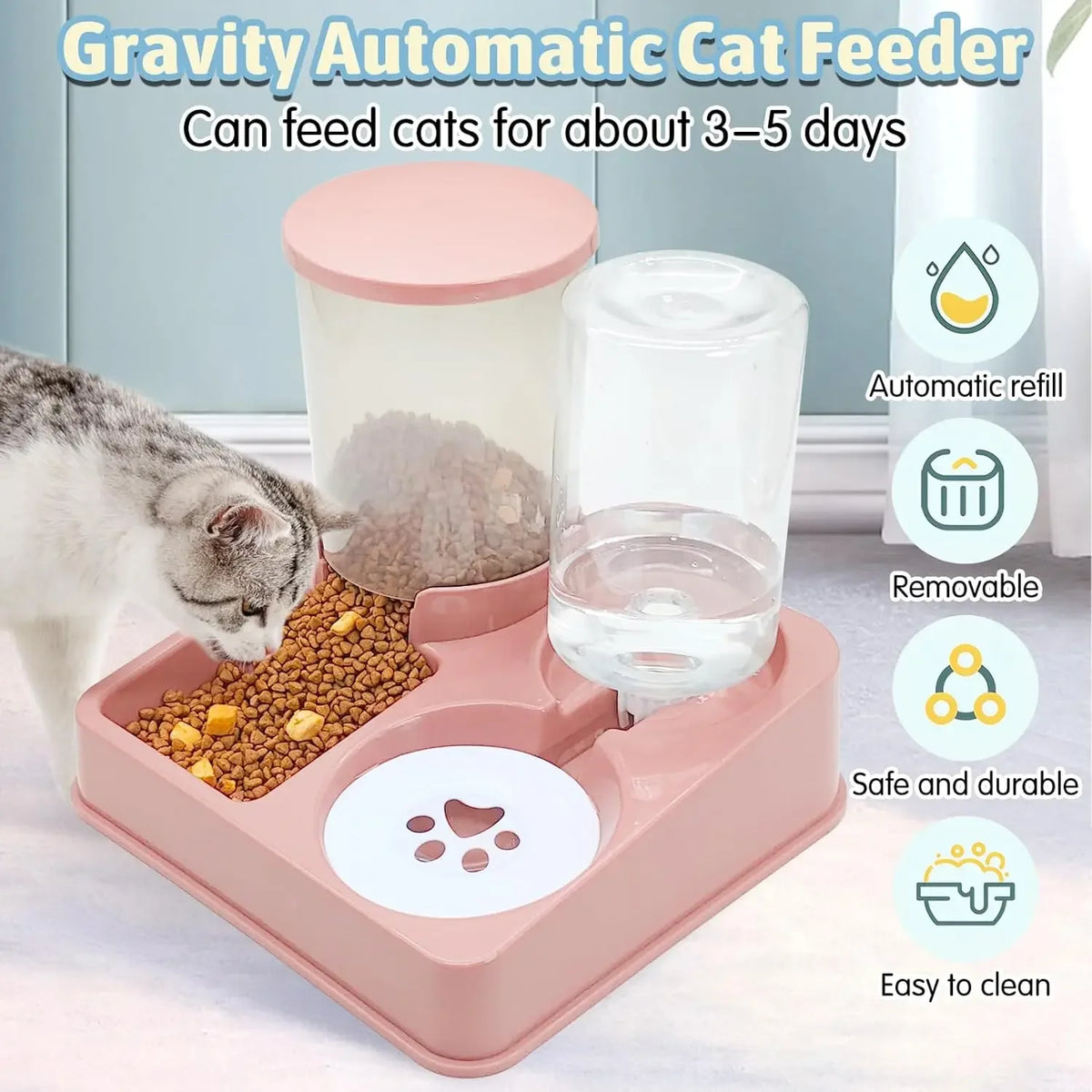 PetFlow 2-i-1 Mat- & Vattenstation