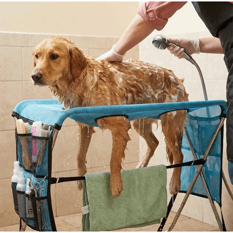 Hopfällbart groomingbord för hund & katt i rostfritt stål
