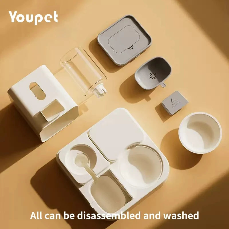 AquaFeed – Spillfri mat- & vattenstation för katt & hund