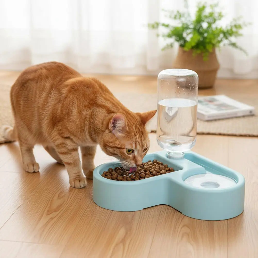 SplashFree 2-i-1 – Mat- & vattenstation för katt
