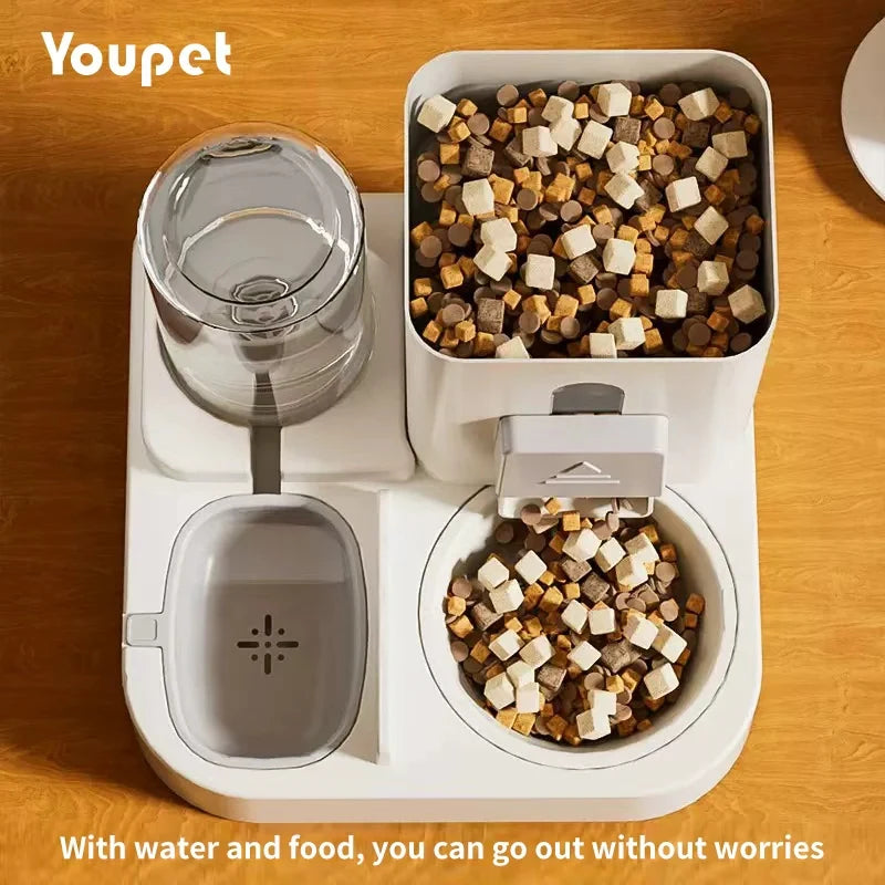 AquaFeed – Spillfri mat- & vattenstation för katt & hund