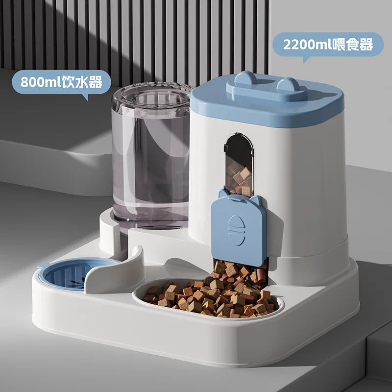 AquaFeed – Spillfri mat- & vattenstation för katt & hund